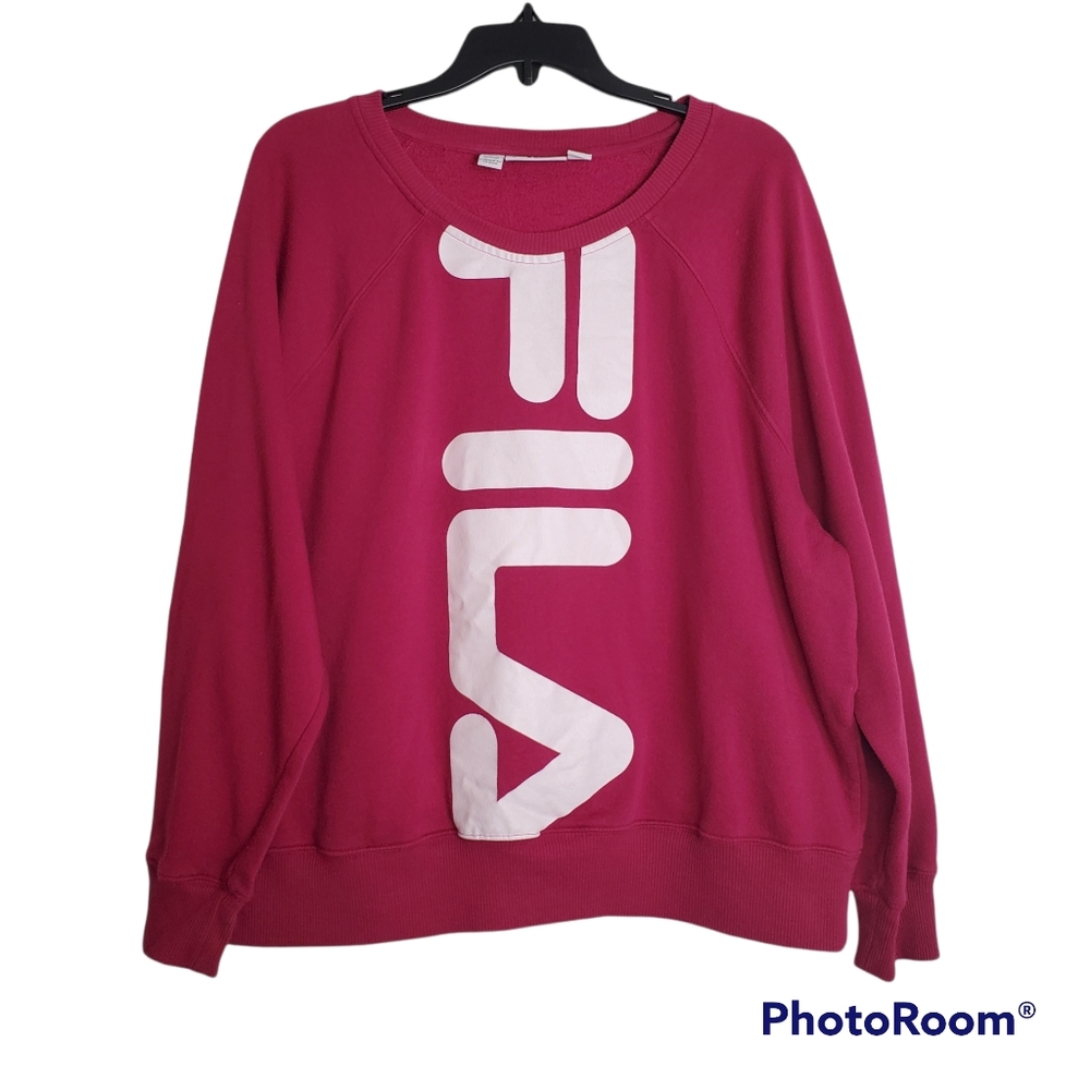 FILA Graphic Red Long Sleeve Sweat Shirt Size 3X